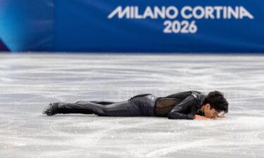 Donovan Carrillo kisses the ice