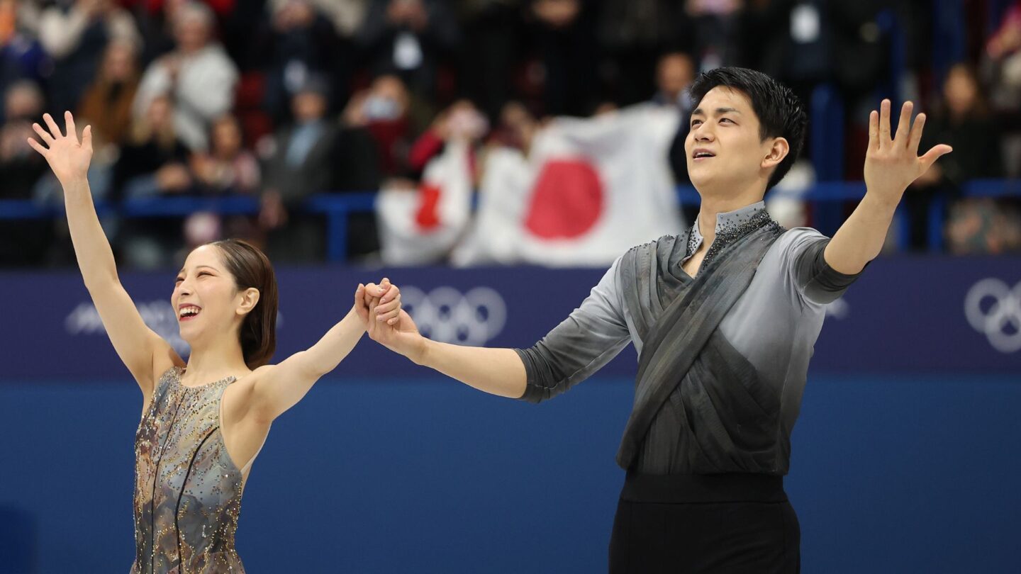 Riku Miura and Ryuichi Kihara in the free skate.