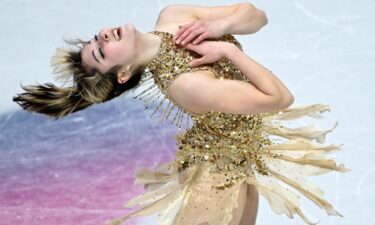 Alysa Liu performs in the figure skating free skate