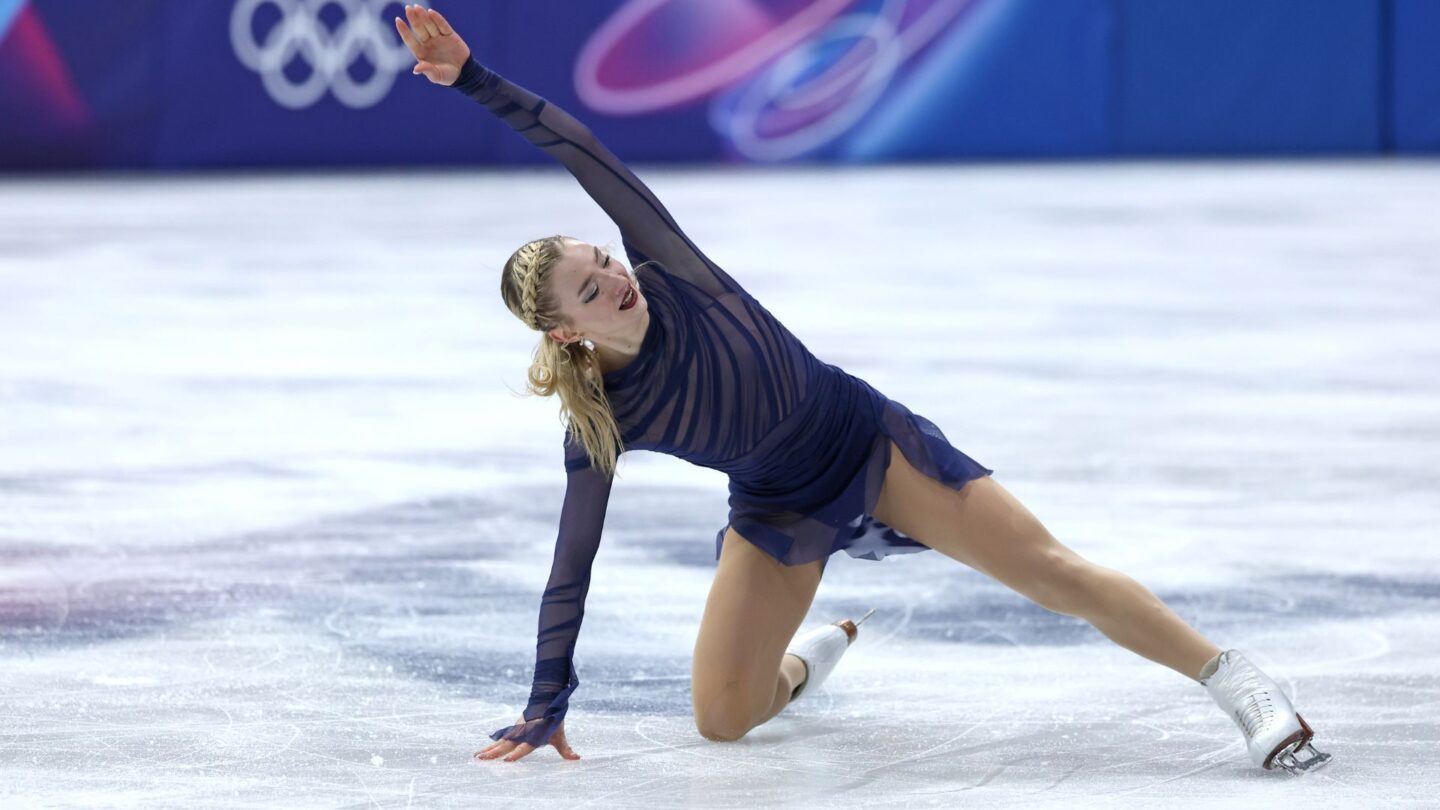 <i>NBC Olympics</i><br/>Amber Glenn in her free skate.