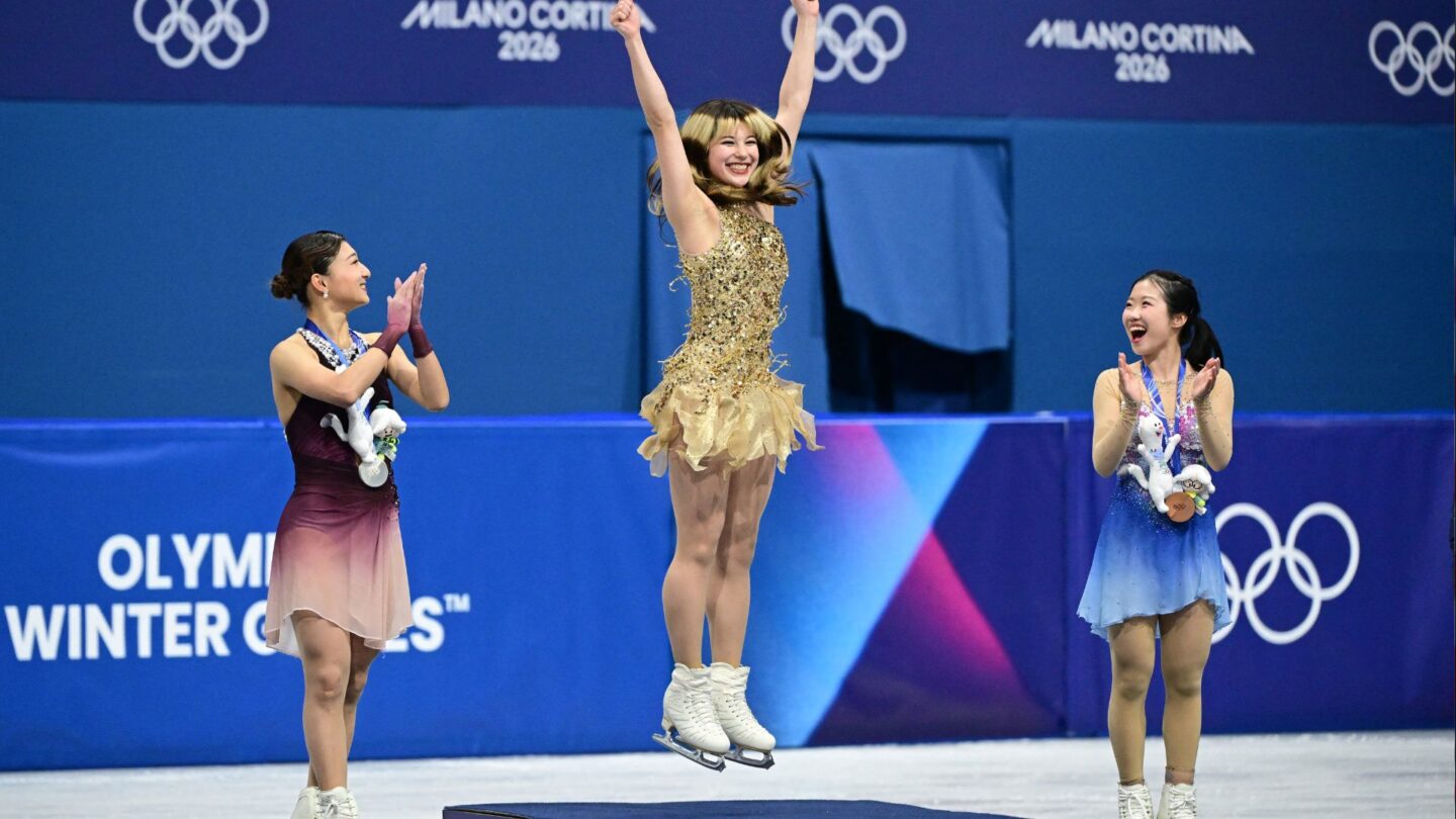 <i>NBC Olympics</i><br/>Alysa Liu celebrates her gold medal
