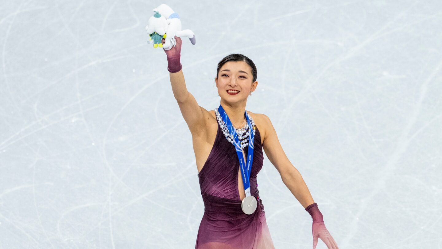 <i>NBC Olympics</i><br/>Olympian Kaori Sakamoto celebrates after her performance