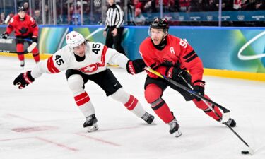 Connor McDavid playing against Switzerland.