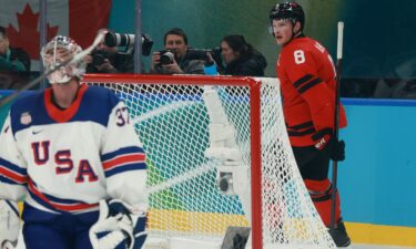 Cale Makar celebrates a goal
