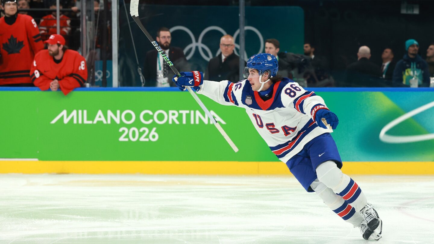 <i>NBC Olympics</i><br/>Jack Hughes' game-winning goal.
