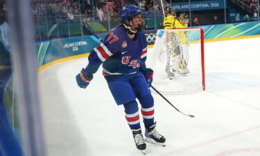 Team USA's Abbey Murphy celebrates after scoring against Sweden in the semifinals.