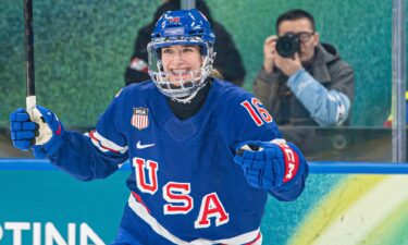 Hayley Scamurra celebrates her goal.