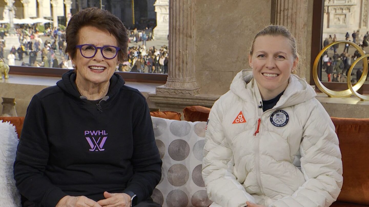 <i>NBC Olympics</i><br/>Billie Jean King and Kendall Coyne Schofield talk with TODAY from Milan