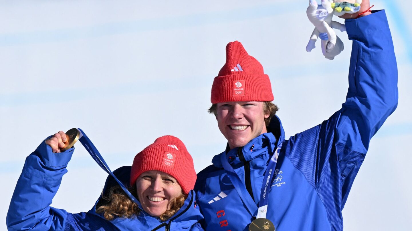 Charlotte Bankes and Huw Nightingale celebrate