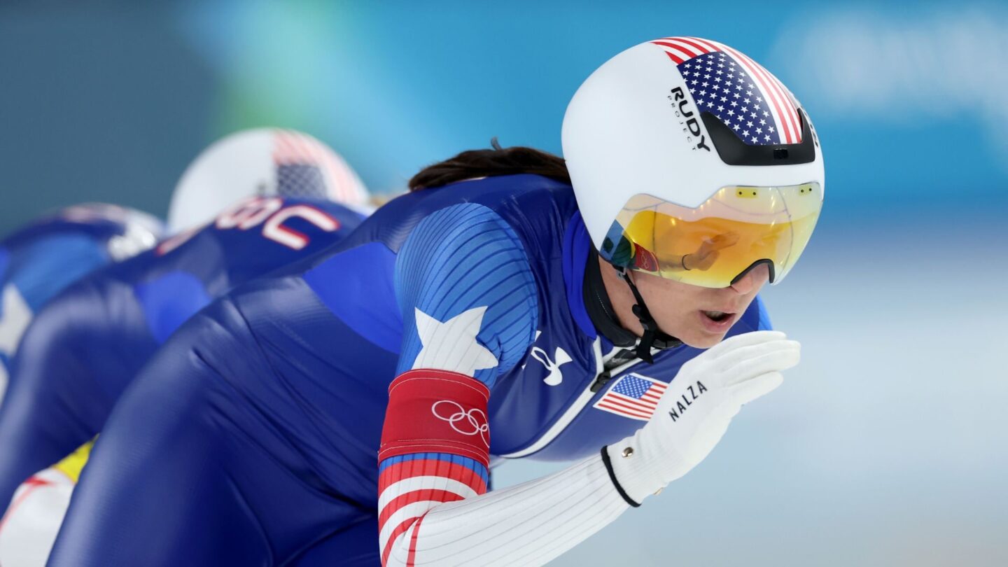 Brittany Bowe in Saturday's race