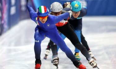 Pietro Sighel leads the pack in his 500m heats