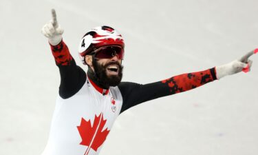 Steven Dubois celebrates his win