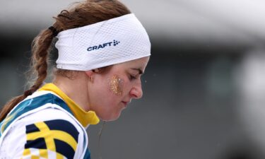 Ebba Andersson in the women's 4x7.5km relay.