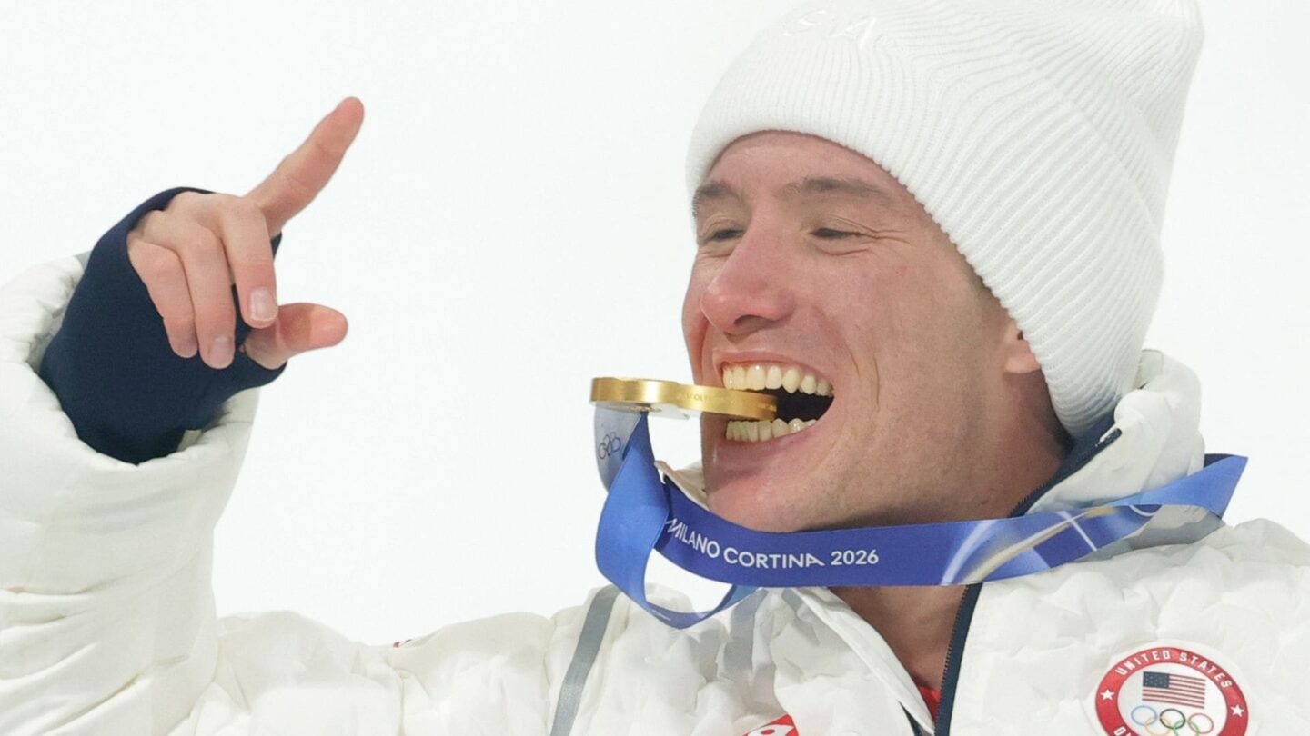 <i>NBC Olympics</i><br/>Alex Ferreira with his gold medal.