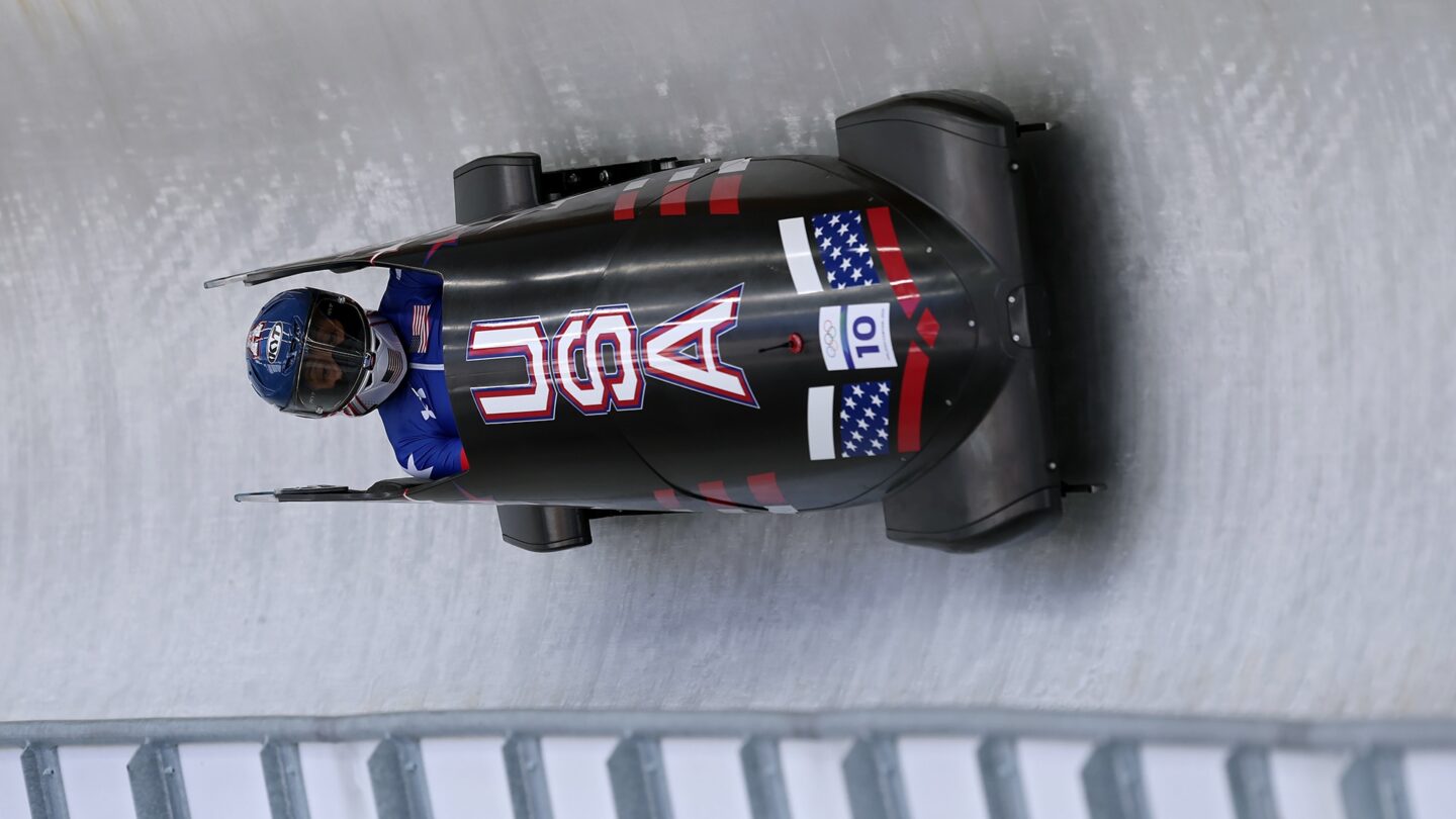 Elana Meyers Taylor in her bobsled.