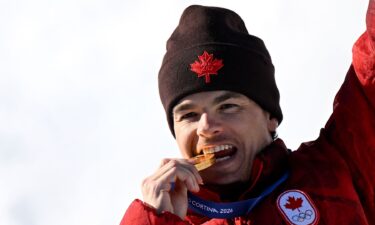 Mikael Kingsbury was among the fathers on the men's dual moguls podium.