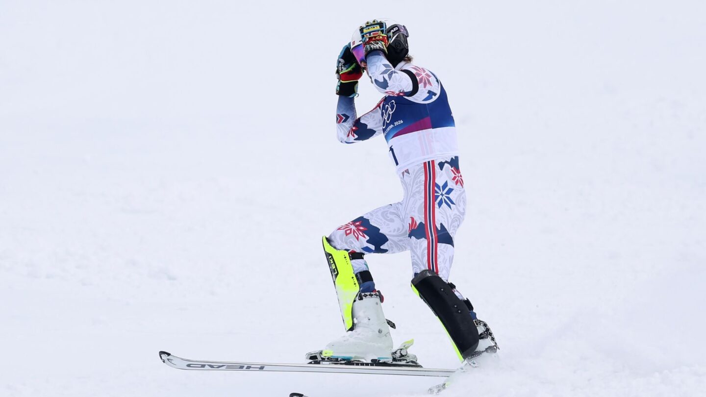 Atle Lie McGrath after his slalom run.