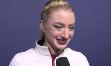 Amber Glenn after her free skate.