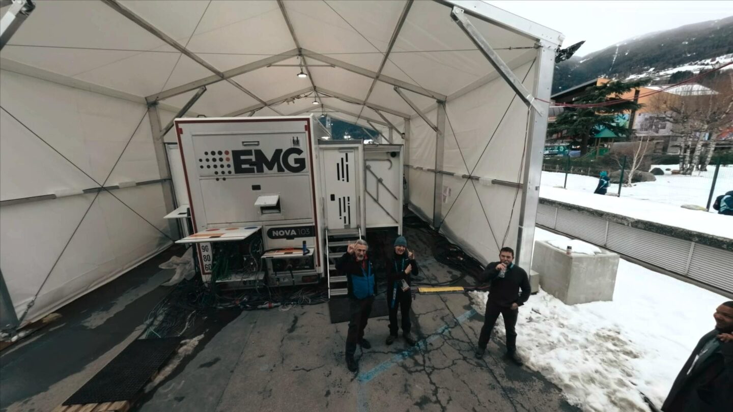 <i>NBC Olympics</i><br/>Drone view of a production truck.