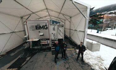 Drone view of a production truck.