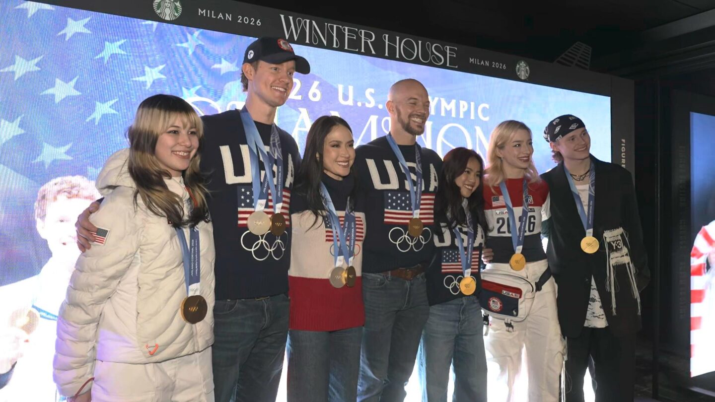 <i>NBC Olympics</i><br/>U.S. figure skaters celebrating