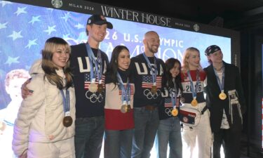 U.S. figure skaters celebrating