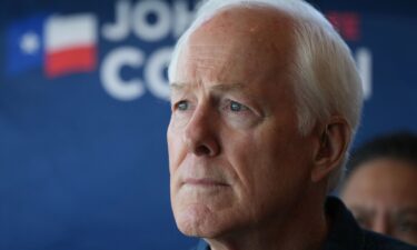 Sen. John Cornyn listens to a question during a campaign stop in Austin