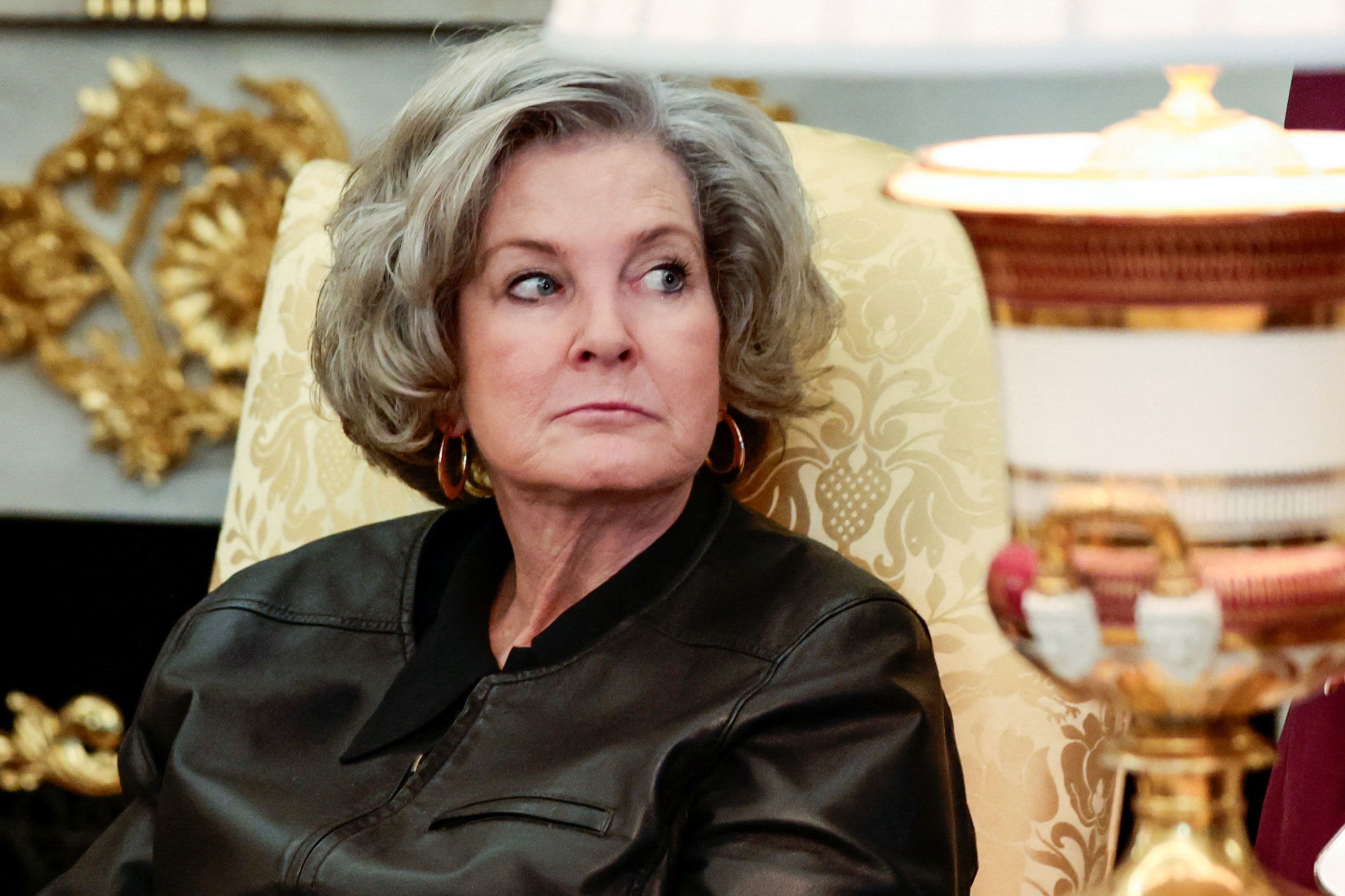 <i>Evelyn Hockstein/Reuters/File via CNN Newsource</i><br/>White House chief of staff Susie Wiles sits in the Oval Office on December 18