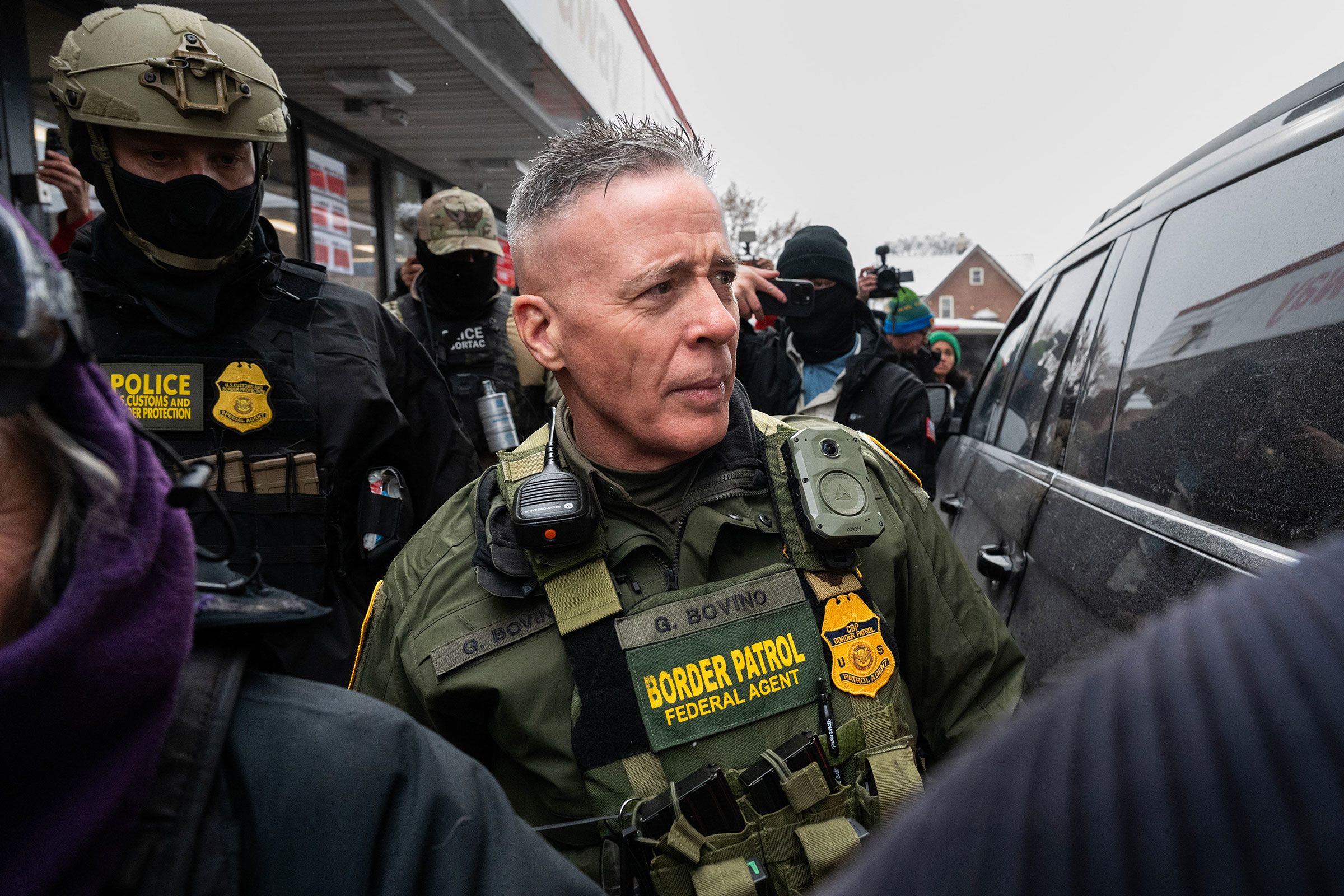 <i>Roberto Schmidt/AFP/Getty Images/File via CNN Newsource</i><br/>US Border Patrol commander Gregory Bovino walks to his vehicle at a gas station in Minneapolis