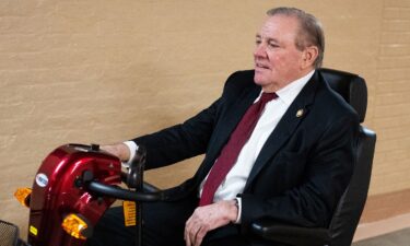 Rep. Neal Dunn arrives for the House Republican Conference caucus meeting in the US Capitol on March 4.