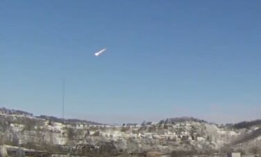 A meteor streaking across the sky near Pittsburgh on March 17.