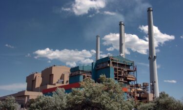 The Colstrip power plant with ponds used to dispose of coal ash on May 25
