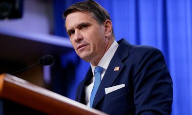 Deputy US Attorney General Todd Blanche speaks during a press conference at the Justice Department in Washington