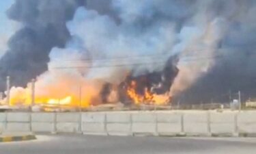 Smoke and fire rise near the South Pars gas field following an attack in Bushehr Province