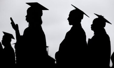 Graduates line up before the start of the Bergen Community College commencement at MetLife Stadium in East Rutherford