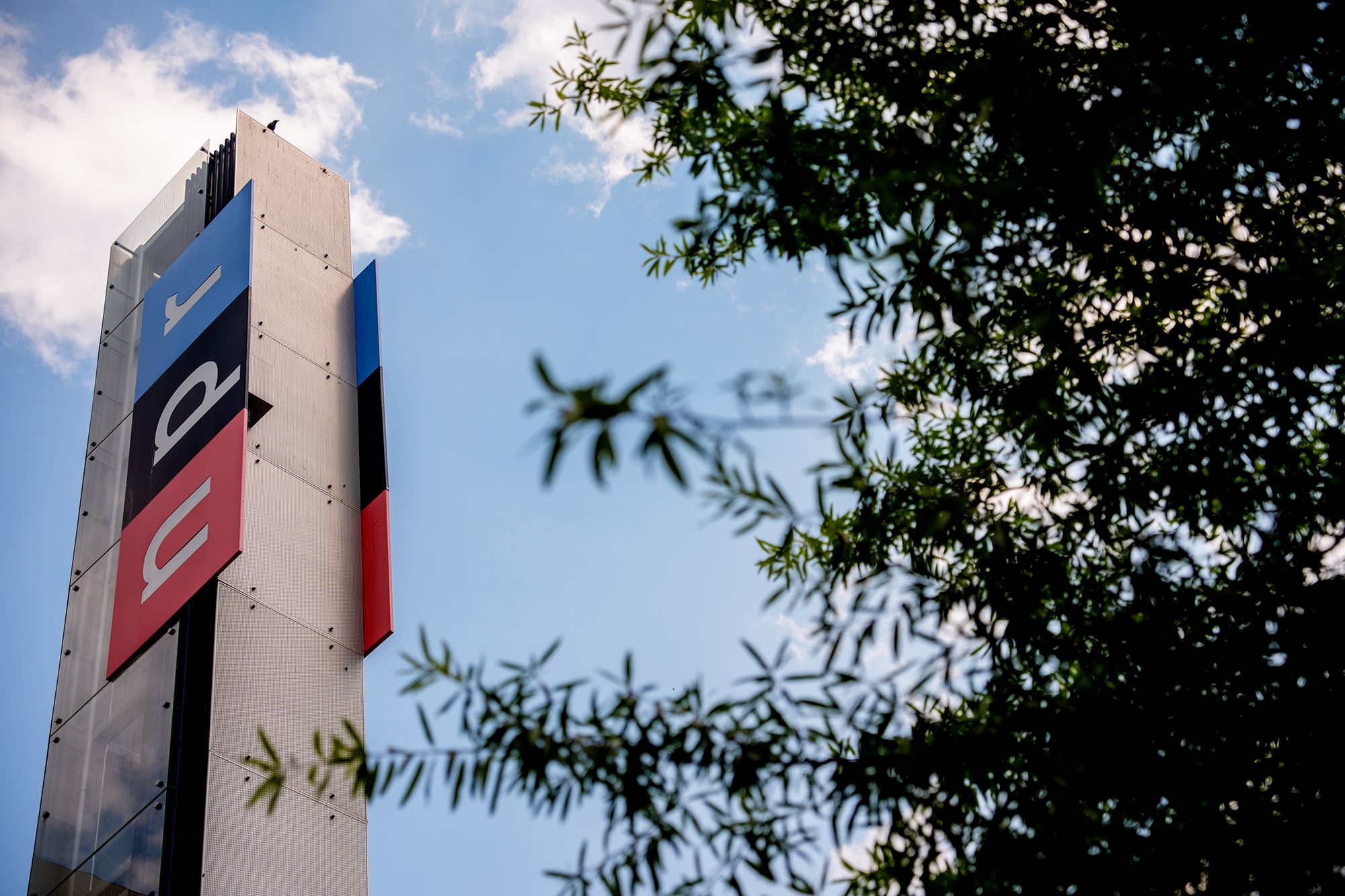 <i>Andrew Harnik/Getty Images via CNN Newsource</i><br/>View of the sign outside NPR headquarters on July 22