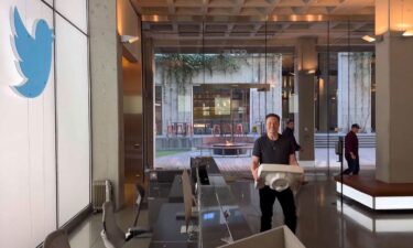 This image taken from a video posted on the Twitter account of billionaire Tesla chief Elon Musk on October 26