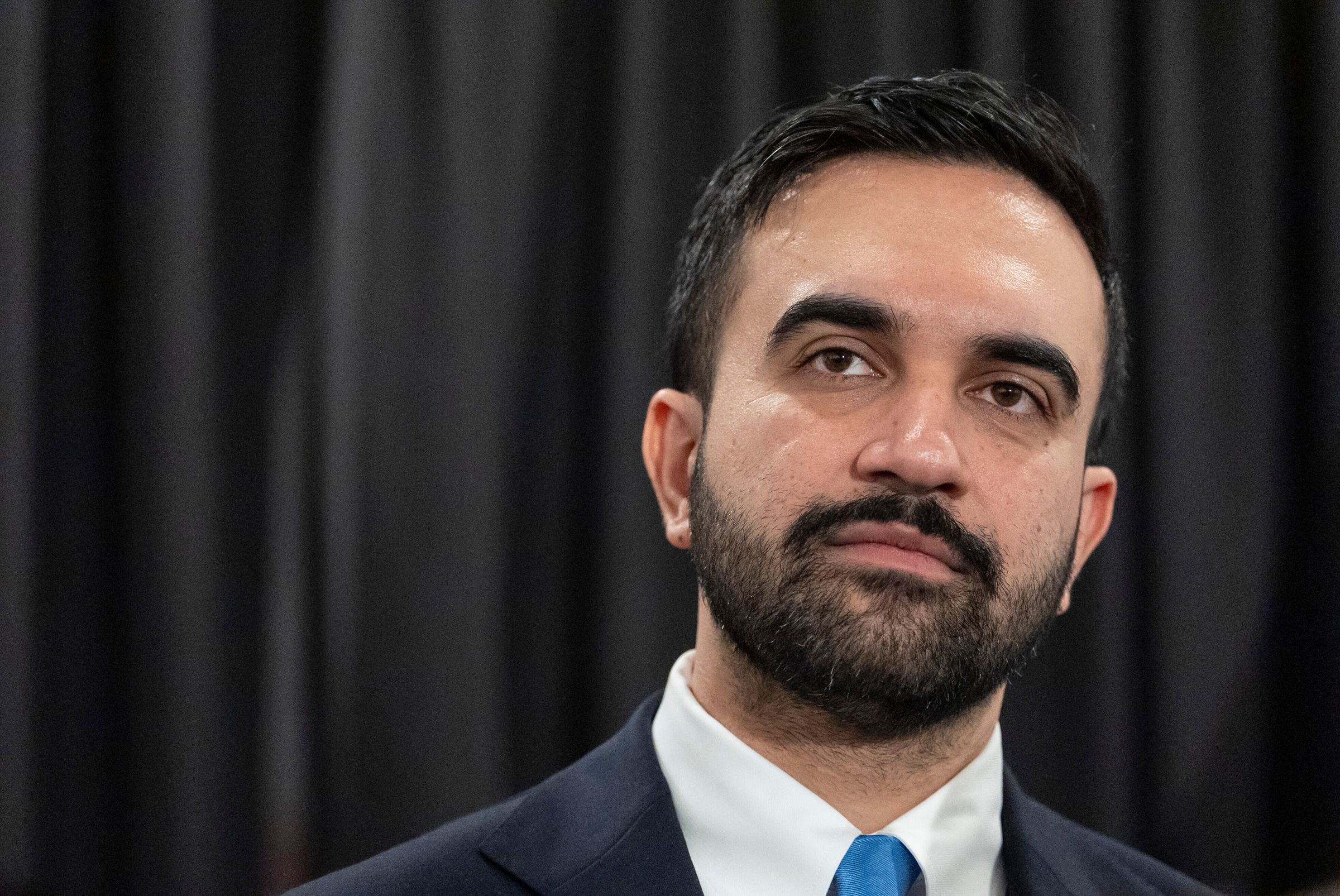 <i>Yuki Iwamura/AP via CNN Newsource</i><br/>New York Mayor Zohran Mamdani attends a news conference in New York on Tuesday.