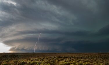 A supercell has a hook echo (located near the Blanchard and Dibble labels) in this radar image from Oklahoma on April 19