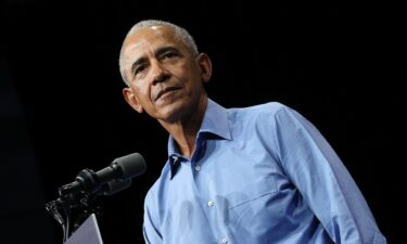 Former President Barack Obama speaks during a campaign rally for Abigail Spanberger in Norfolk