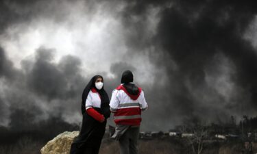 Black smoke rises after fires broke out following US-Israel attacks targeting some oil storage facilities