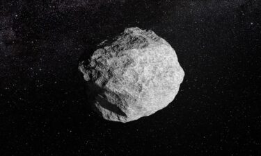 An artist's illustration depicts a typical asteroid in our solar system.