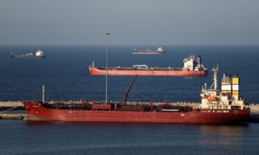 Luojiashan tanker sits anchored in Muscat