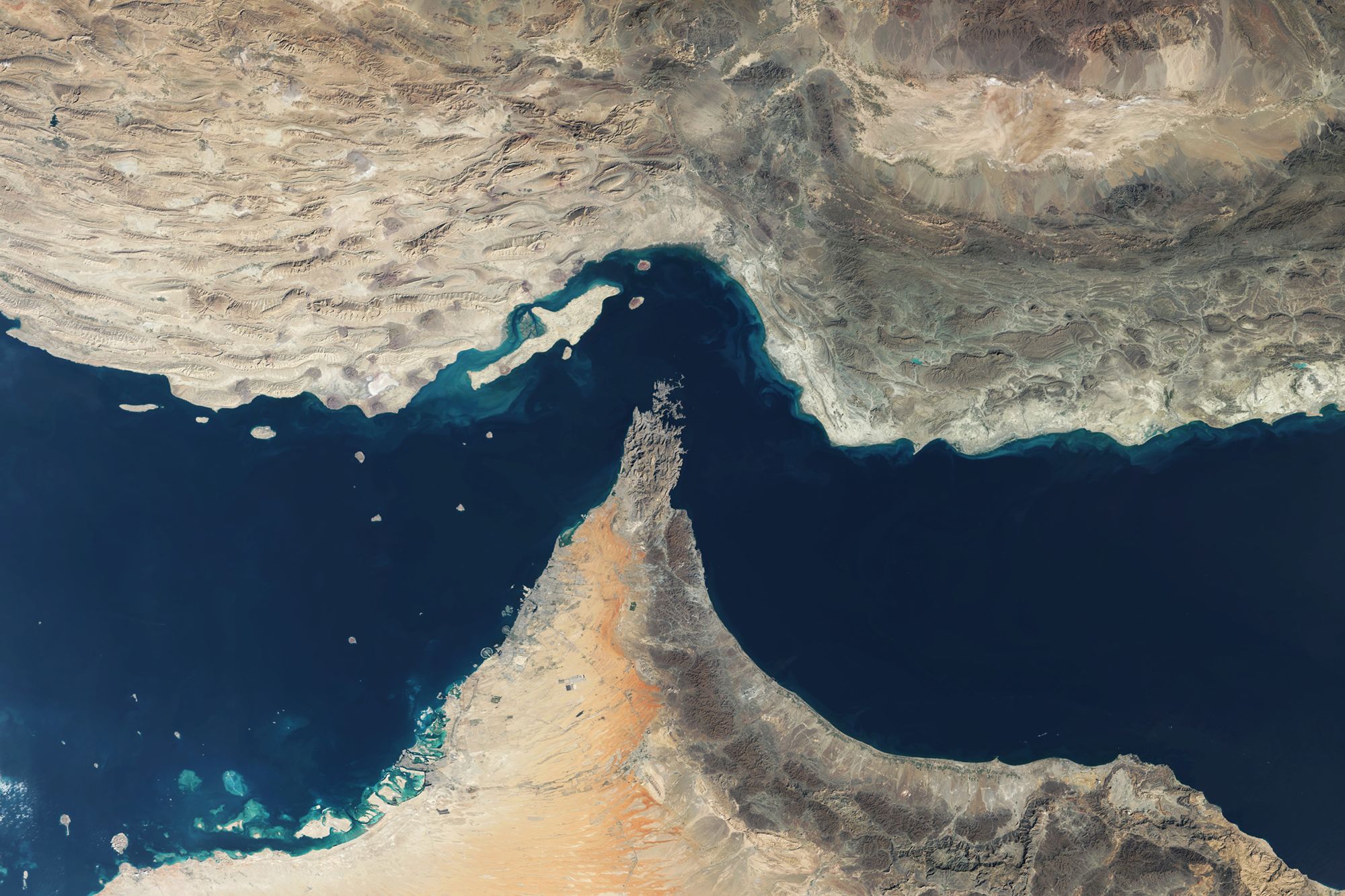 <i>Gallo Images/Orbital Horizon/Copernicus Sentinel Data 2025/Getty Images via CNN Newsource</i><br/>A satellite view of the Strait of Hormuz