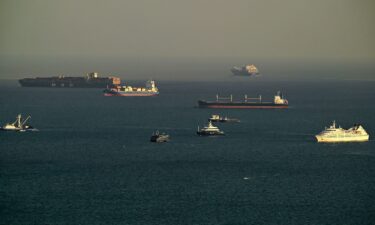 Ships sail at the Pacific entrance of the Panama Canal on March 7.