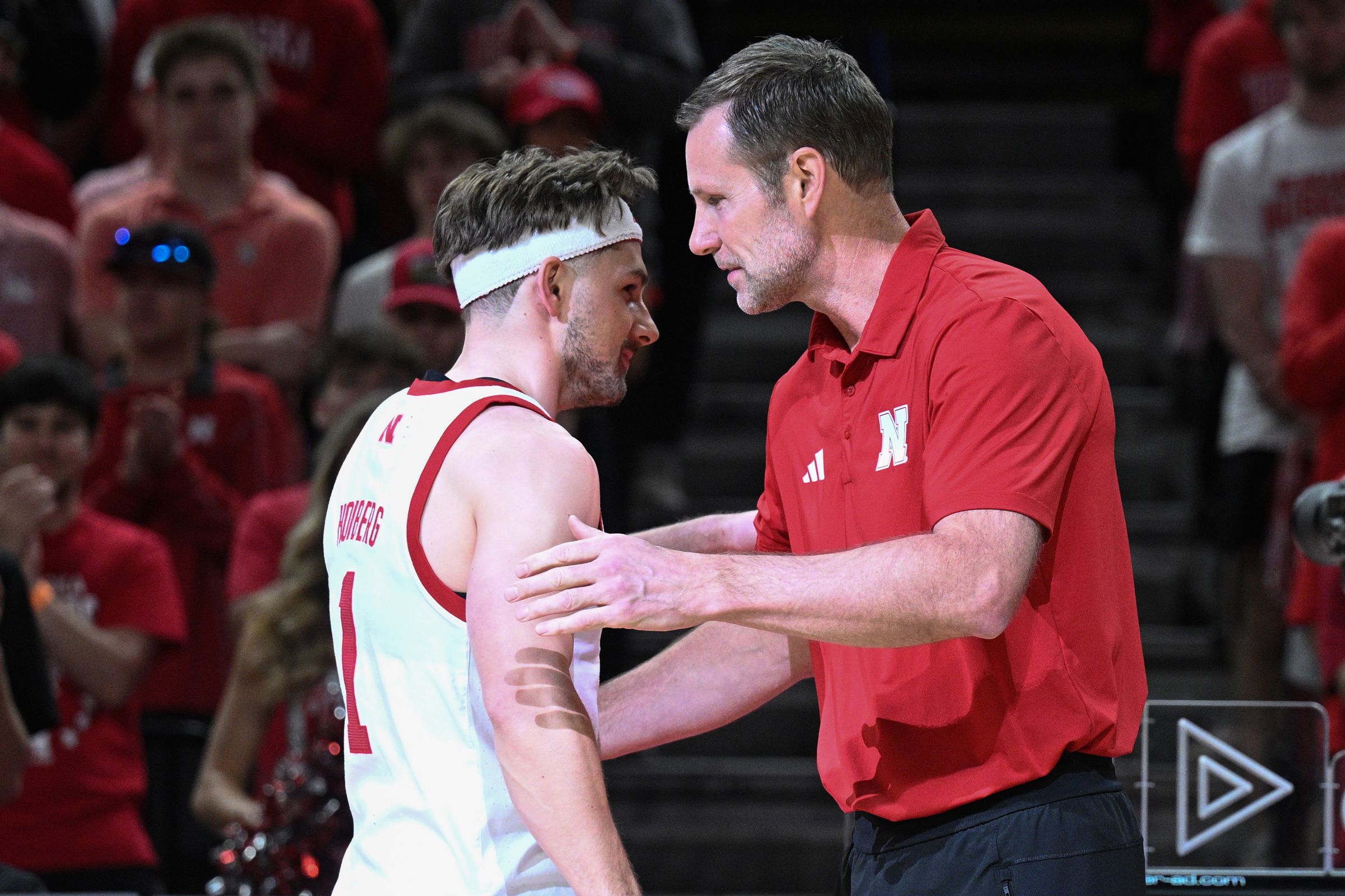 <i>Charlie Riedel/AP via CNN Newsource</i><br/>Nebraska guard Sam Hoiberg shoots during the second half against Kansas State on November 21