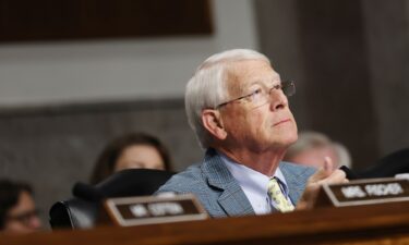 Senate Armed Services Chairman Roger Wicker speaks during a committee hearing in the Dirksen Senate Office Building on Thursday in Washington