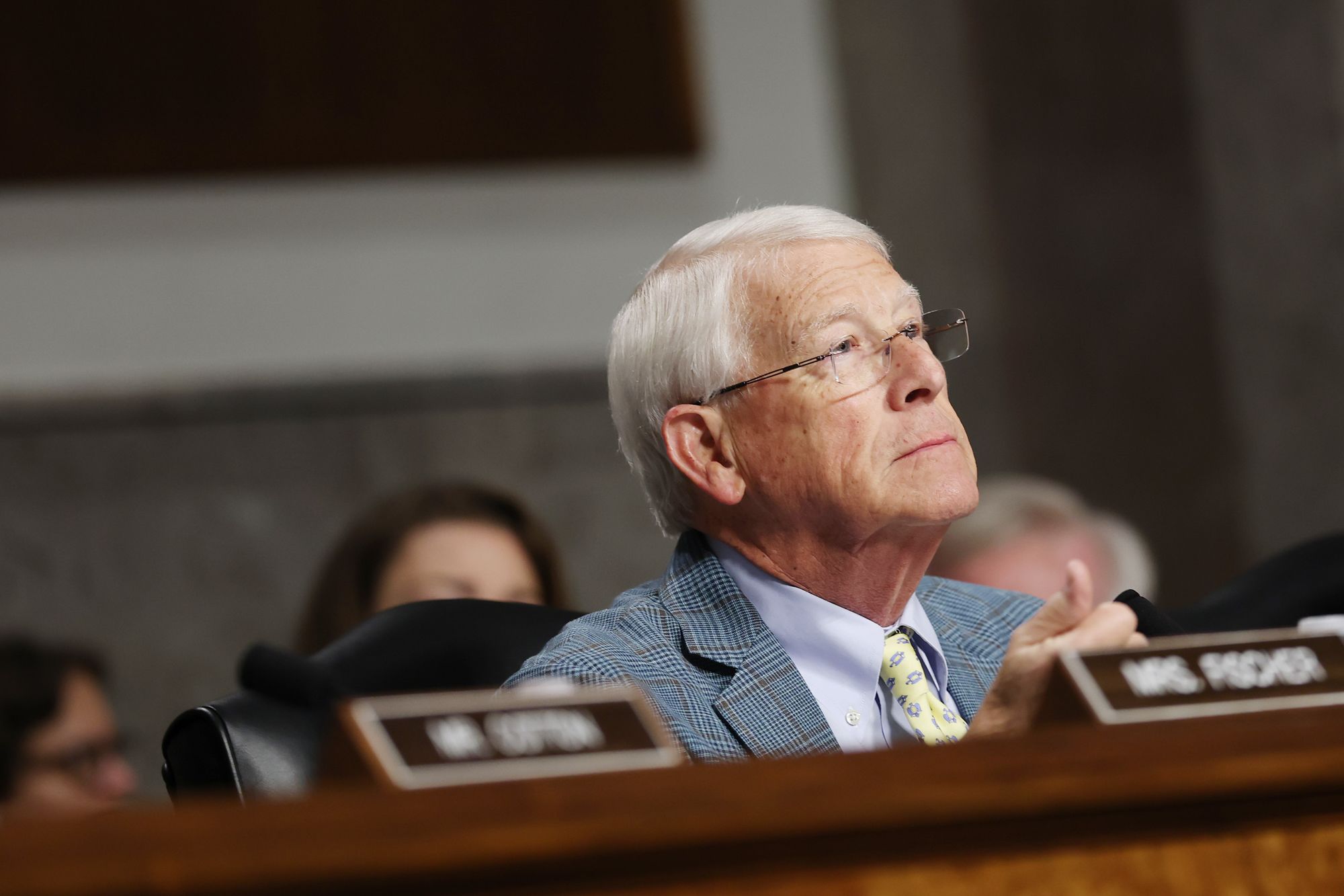 <i>Anna Moneymaker/Getty Images via CNN Newsource</i><br/>Senate Armed Services Chairman Roger Wicker speaks during a committee hearing in the Dirksen Senate Office Building on Thursday in Washington