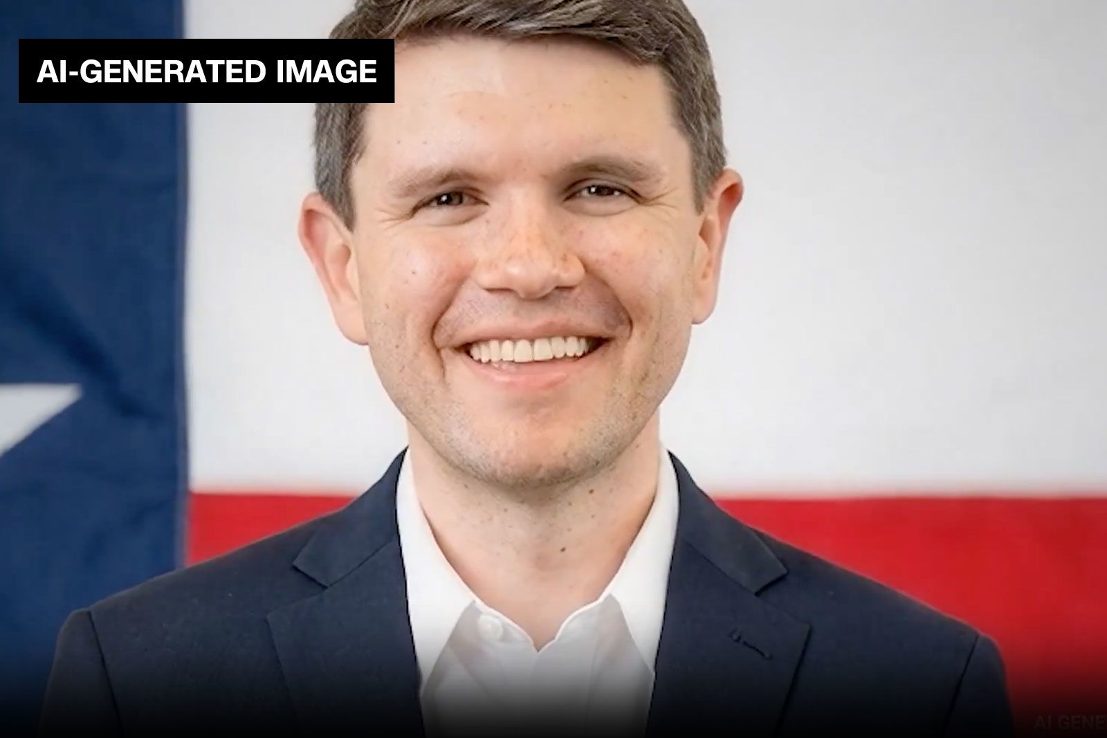 <i>Senate Republicans/X via CNN Newsource</i><br/>Pictured is a screengrab of an AI-generated fake video of Democratic candidate for Senate James Talarico