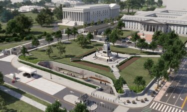 Concept photo shows what entrance to proposed underground White House visitor's center would look like.